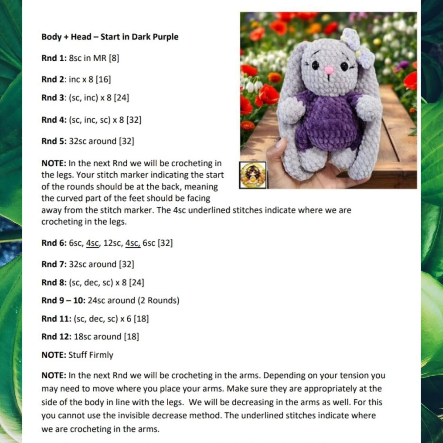 No Sew Brooklyn the Bunny Crochet Pattern