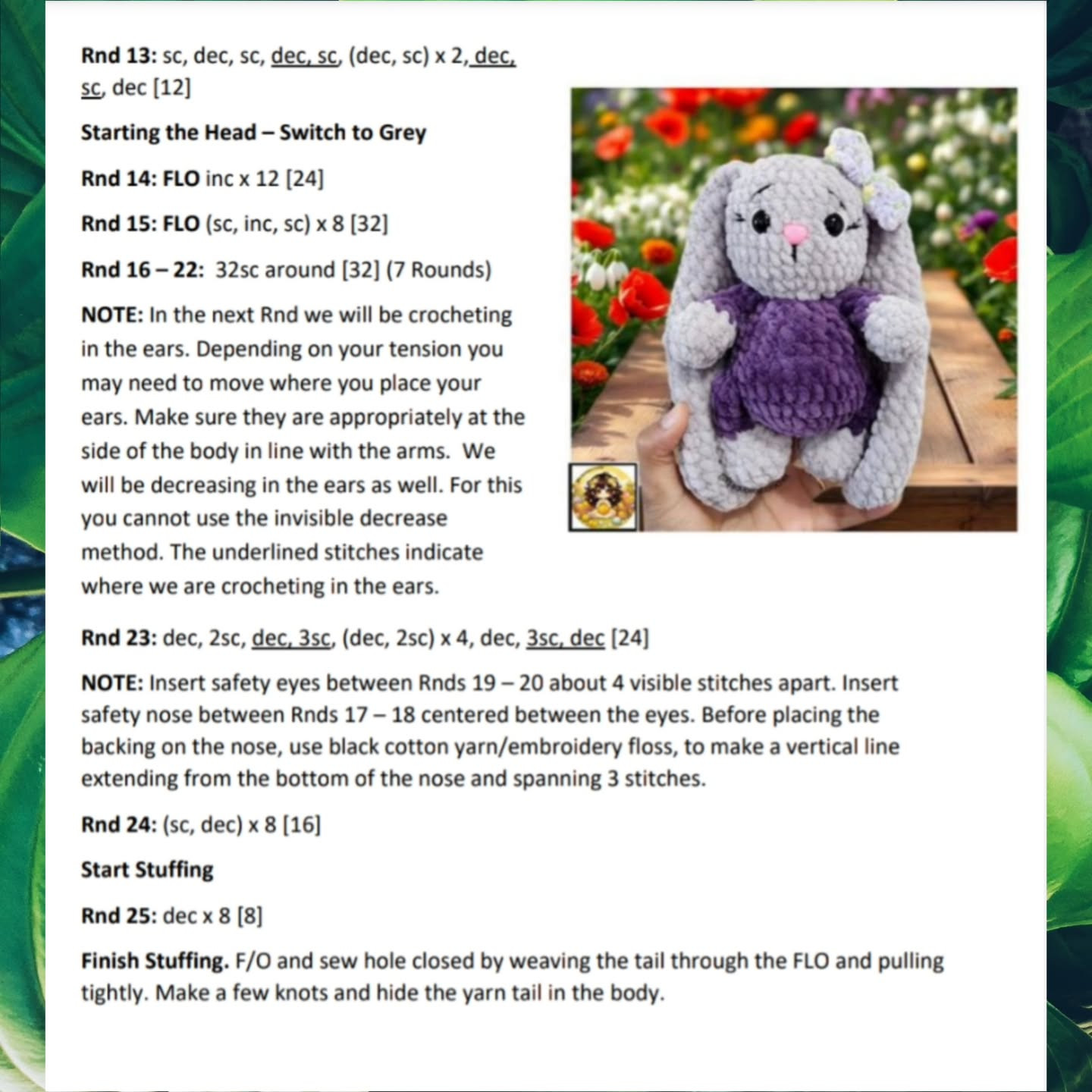 No Sew Brooklyn the Bunny Crochet Pattern