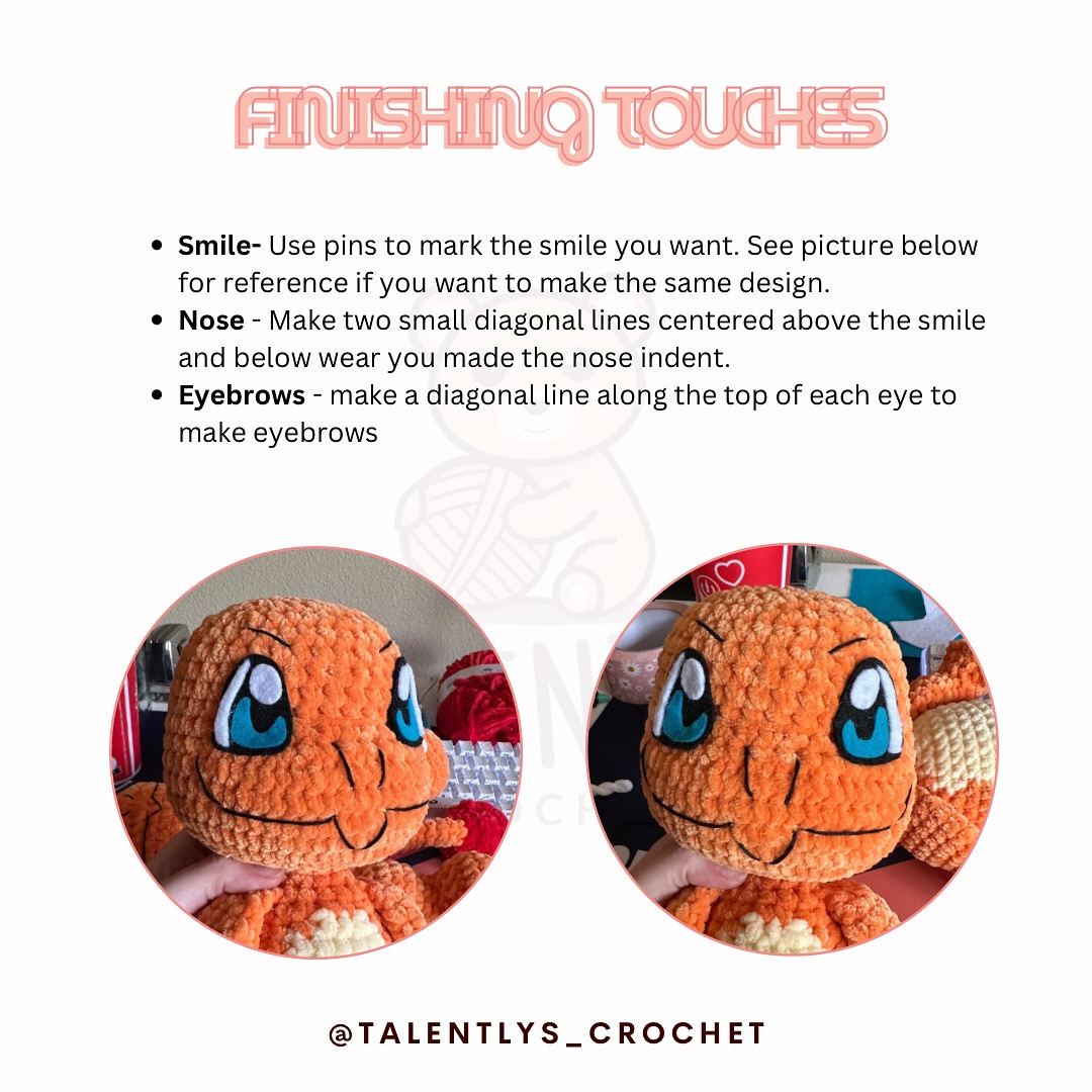 No-Sew Charmander Crochet Pattern - Free and Easy Tutorial