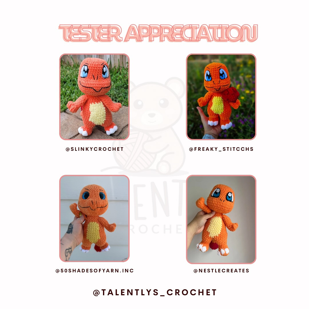 No-Sew Charmander Crochet Pattern - Free and Easy Tutorial