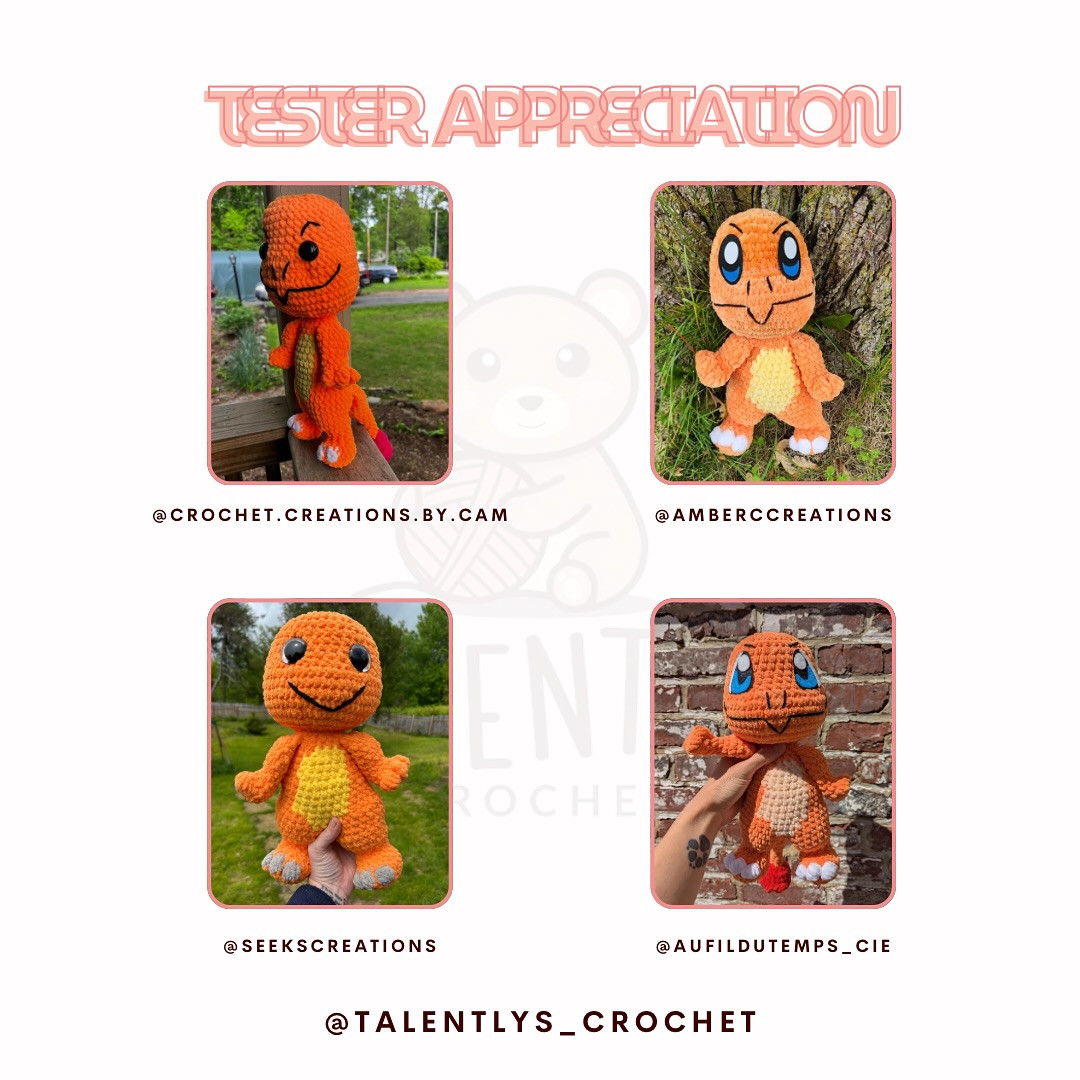 No-Sew Charmander Crochet Pattern - Free and Easy Tutorial