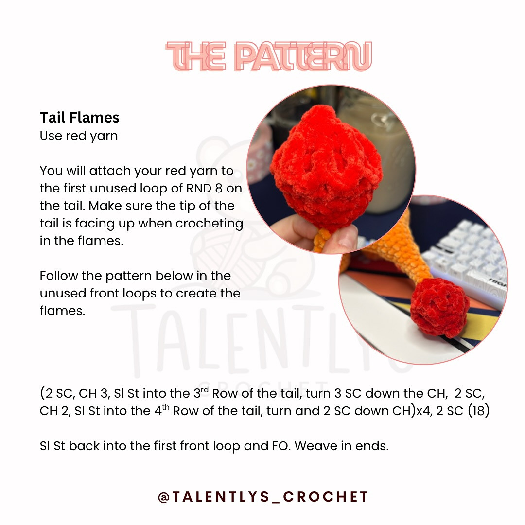 No-Sew Charmander Crochet Pattern - Free and Easy Tutorial