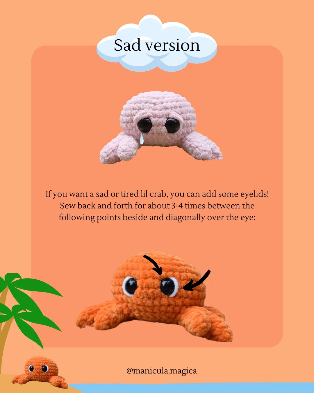 No-Sew Crochet Crab Pattern - Easy and Free Tutorial