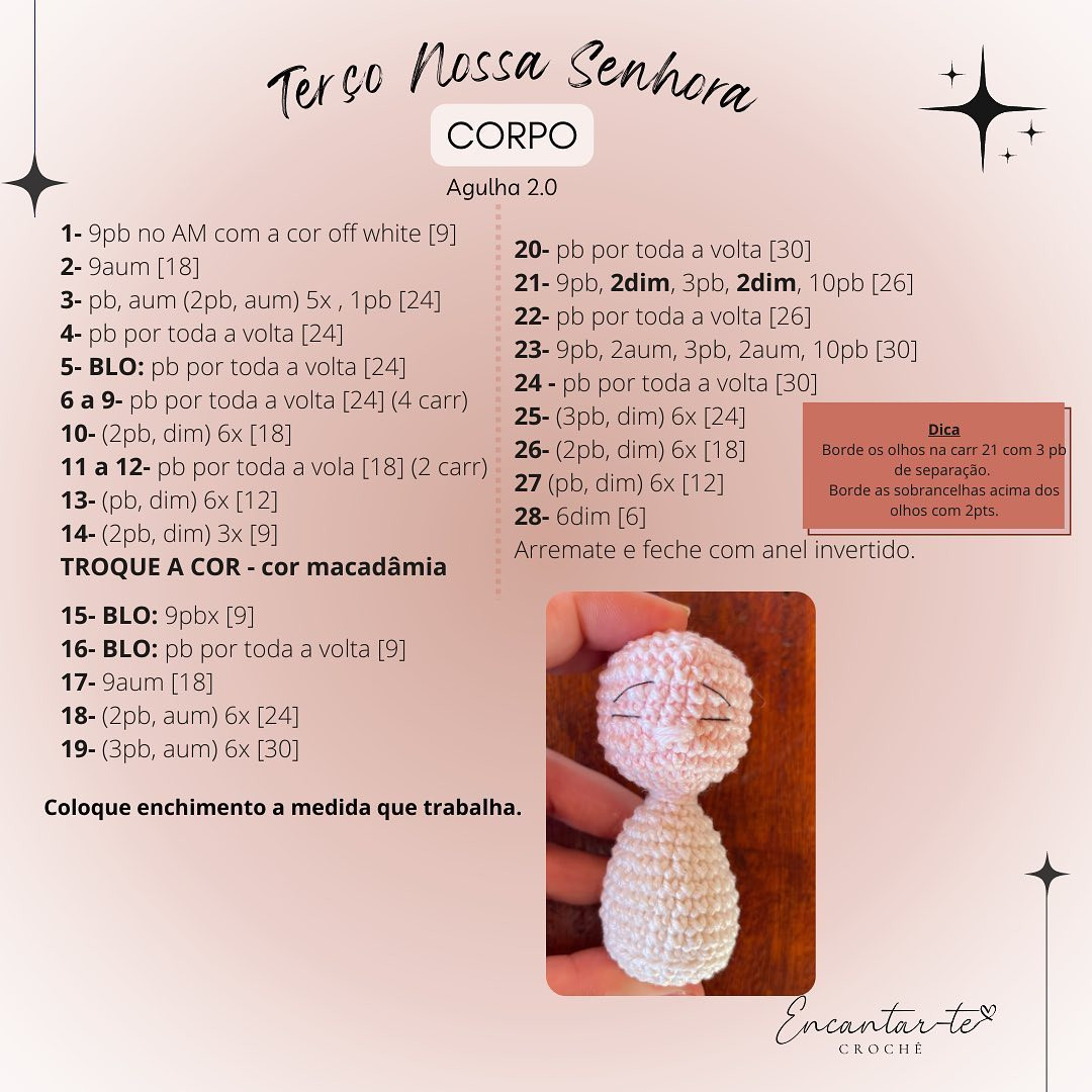 Padrão de Crochê de Nossa Senhora com Rosas
