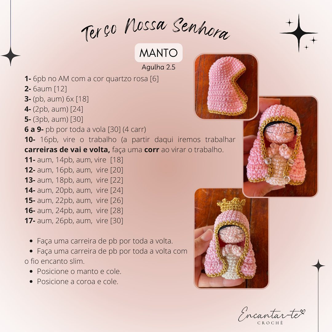 Padrão de Crochê de Nossa Senhora com Rosas