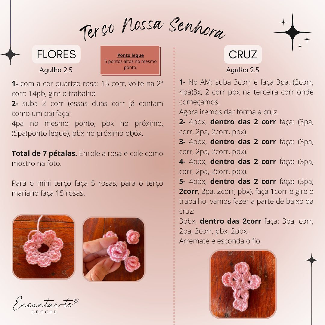 Padrão de Crochê de Nossa Senhora com Rosas
