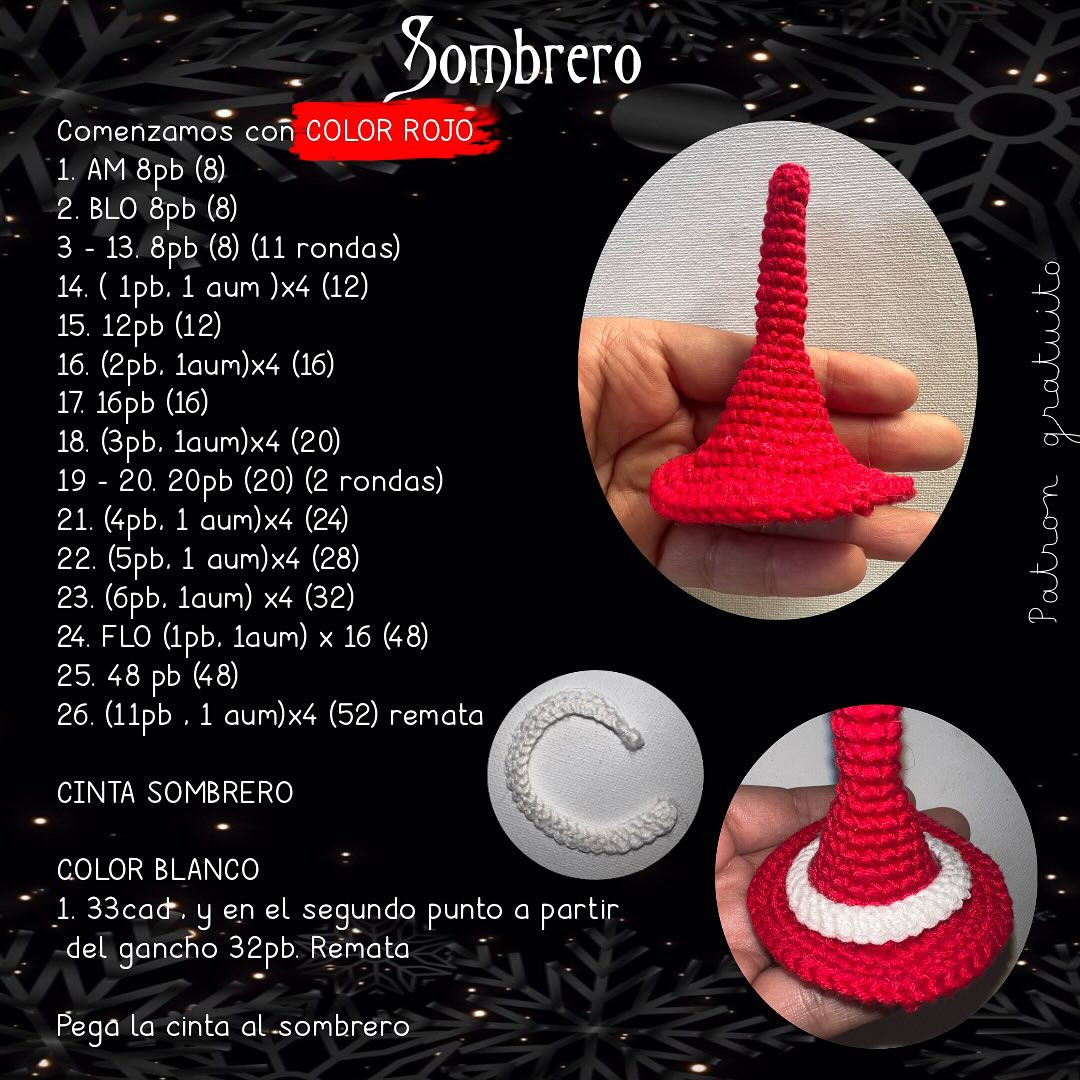 Patrón de Alcalde Amigurumi con Sombrero Rojo - Gratuito