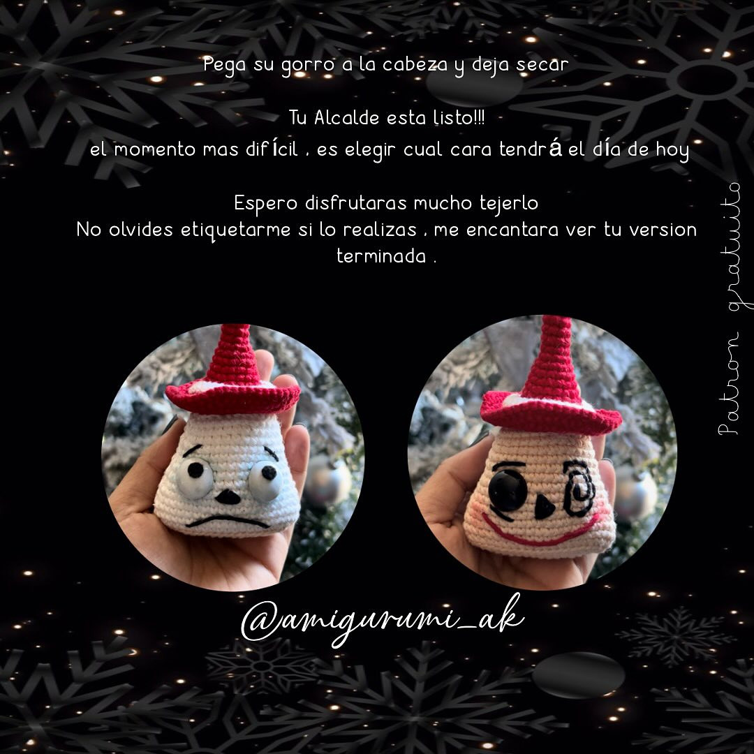 Patrón de Alcalde Amigurumi con Sombrero Rojo - Gratuito
