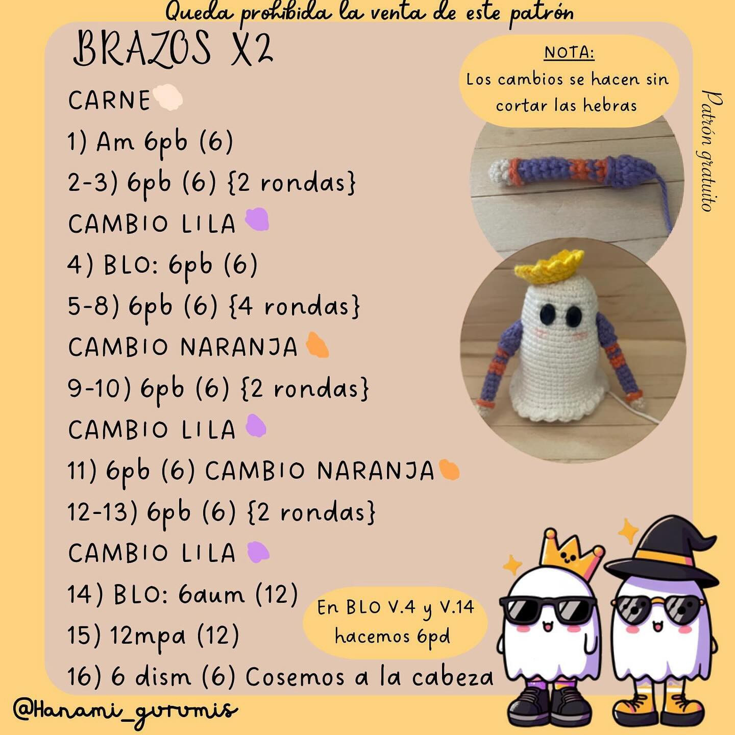 Patrón de Amigurumi de Fantasmas con Sombrero y Corona
