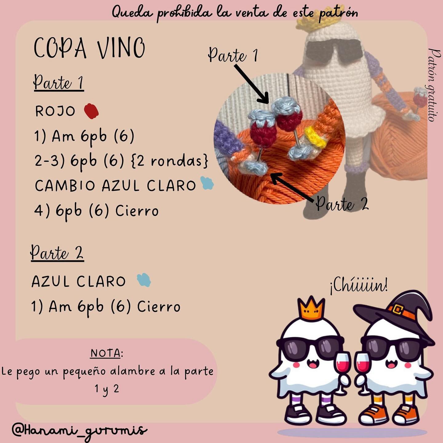 Patrón de Amigurumi de Fantasmas con Sombrero y Corona