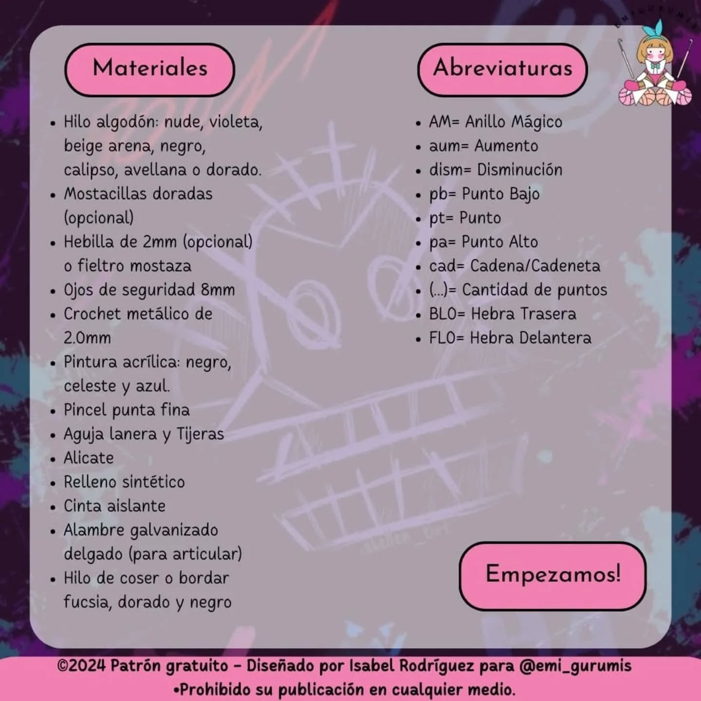 Patrón de amigurumi de Jinx de Arcane gratis