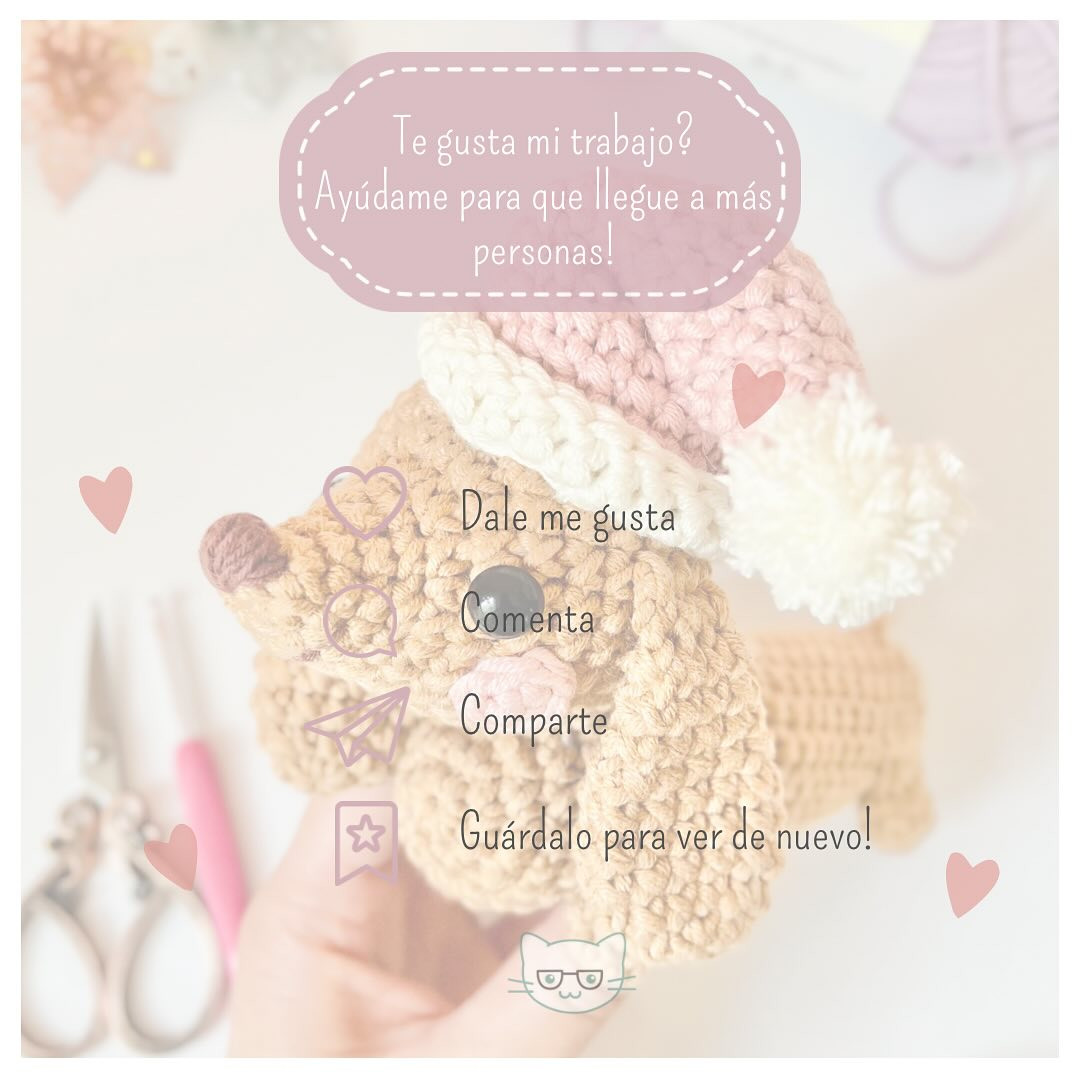 Patrón de Amigurumi de Perro Salchicha Navideño con Gorro
