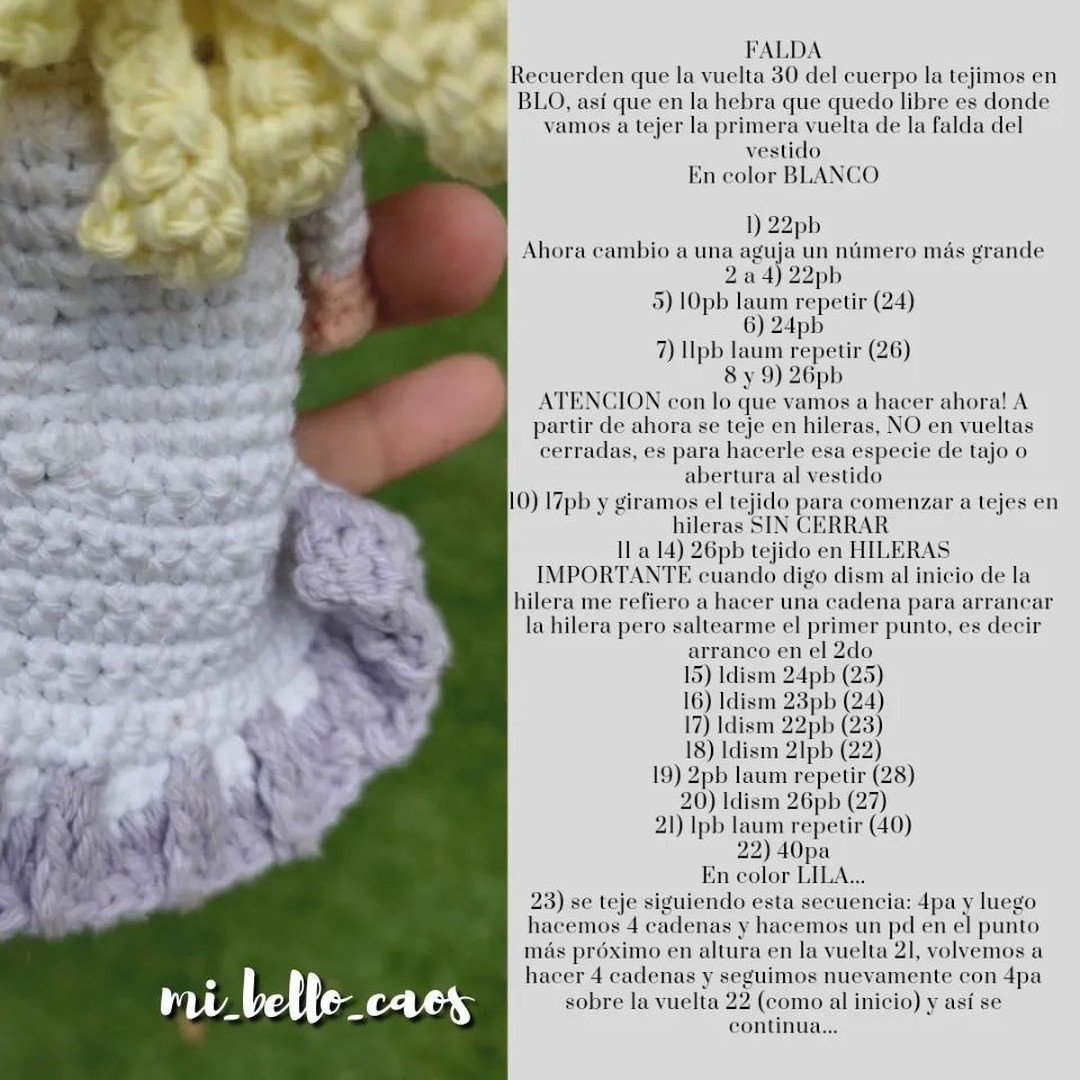 Patrón de amigurumi Elsa de Frozen 2 gratis