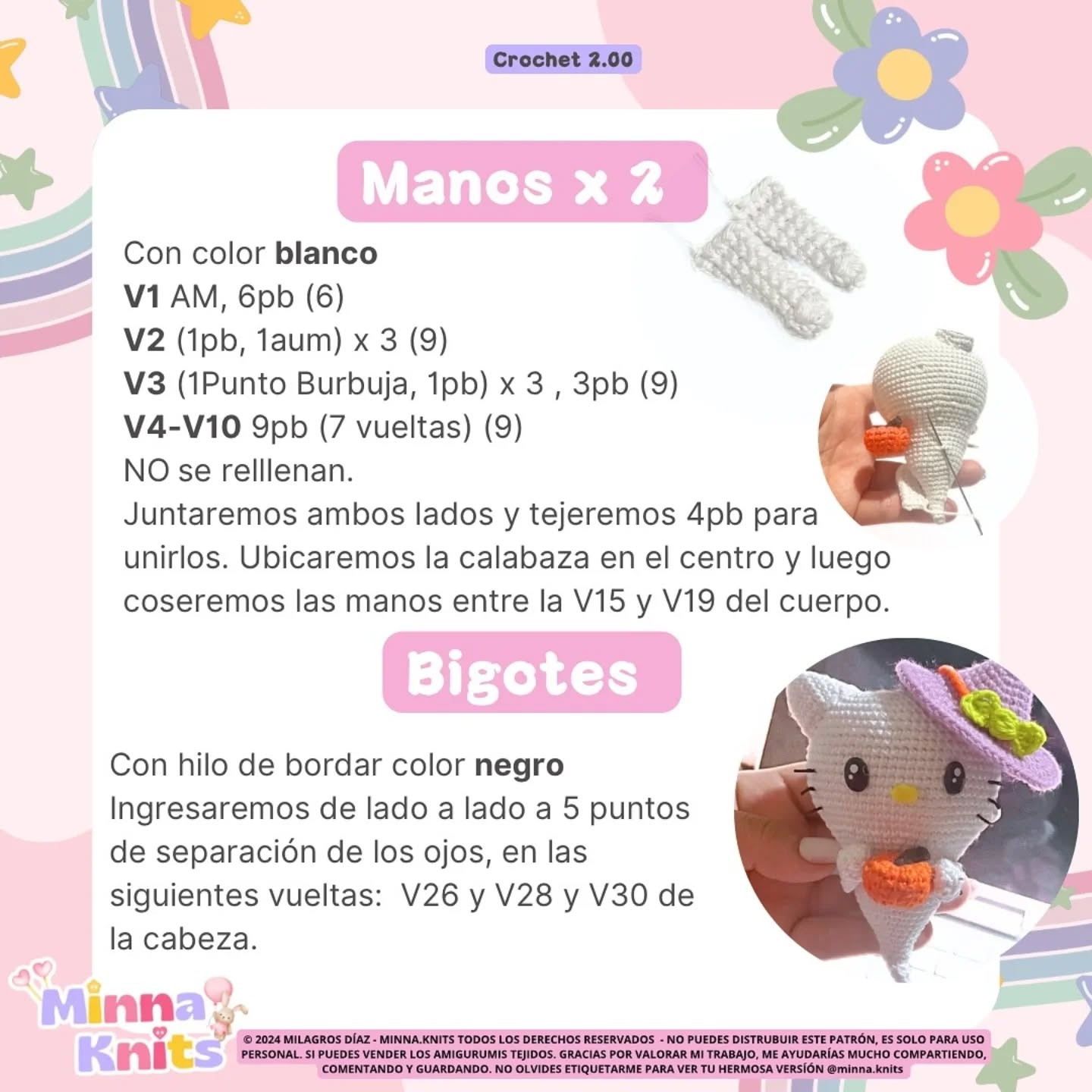 Patrón de Amigurumi: Fantasma Hello Kitty