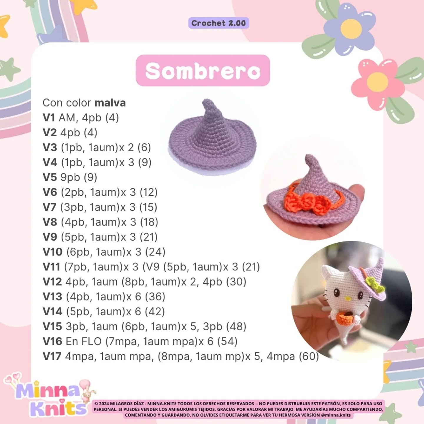 Patrón de Amigurumi: Fantasma Hello Kitty