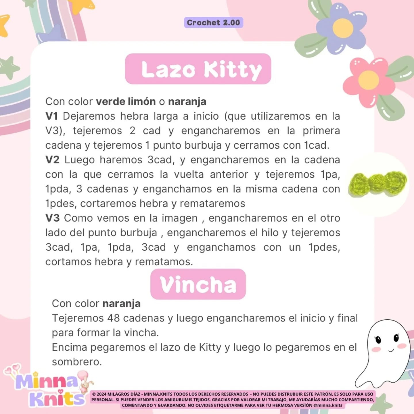 Patrón de Amigurumi: Fantasma Hello Kitty