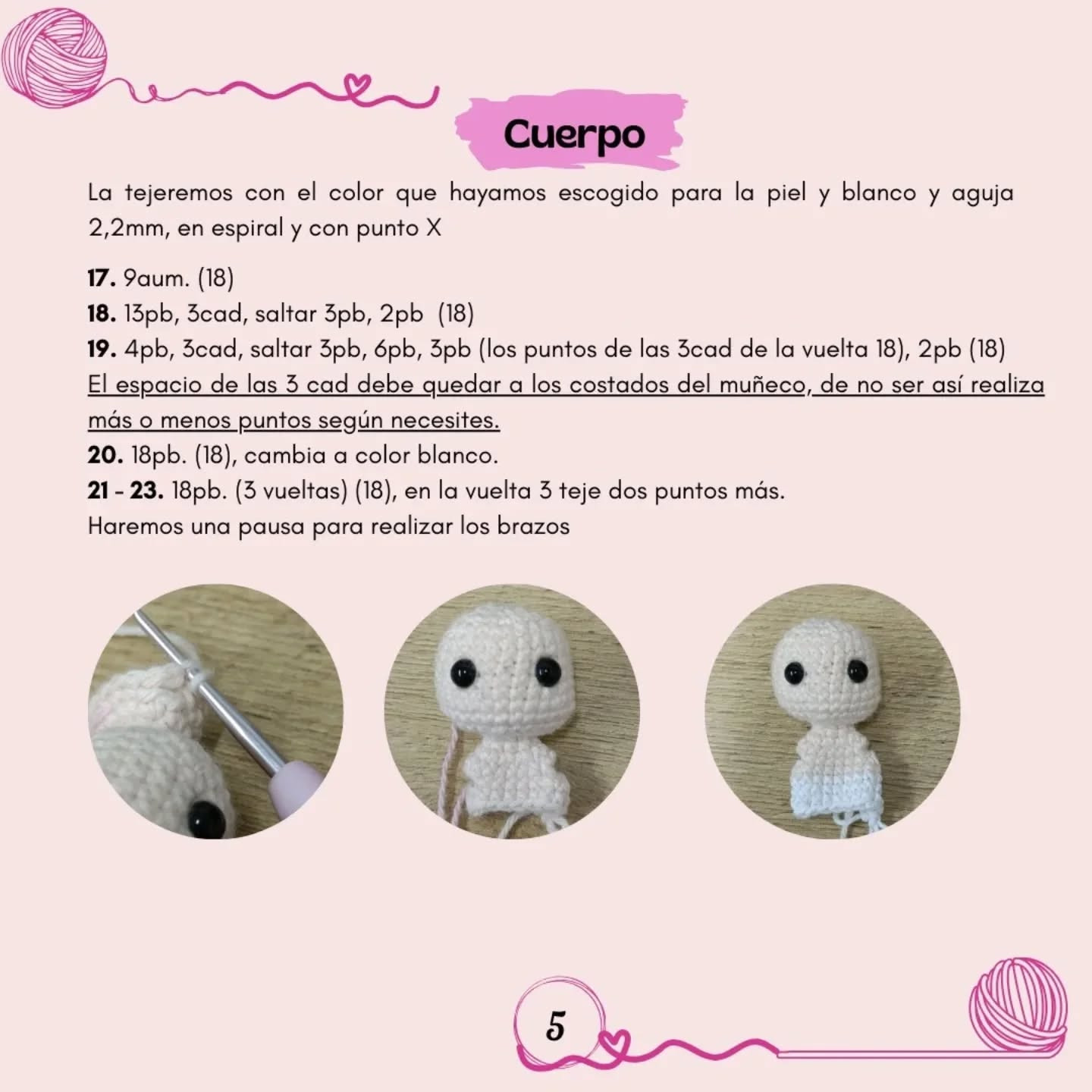 Patrón de amigurumi: Mini cuerpo base adorable