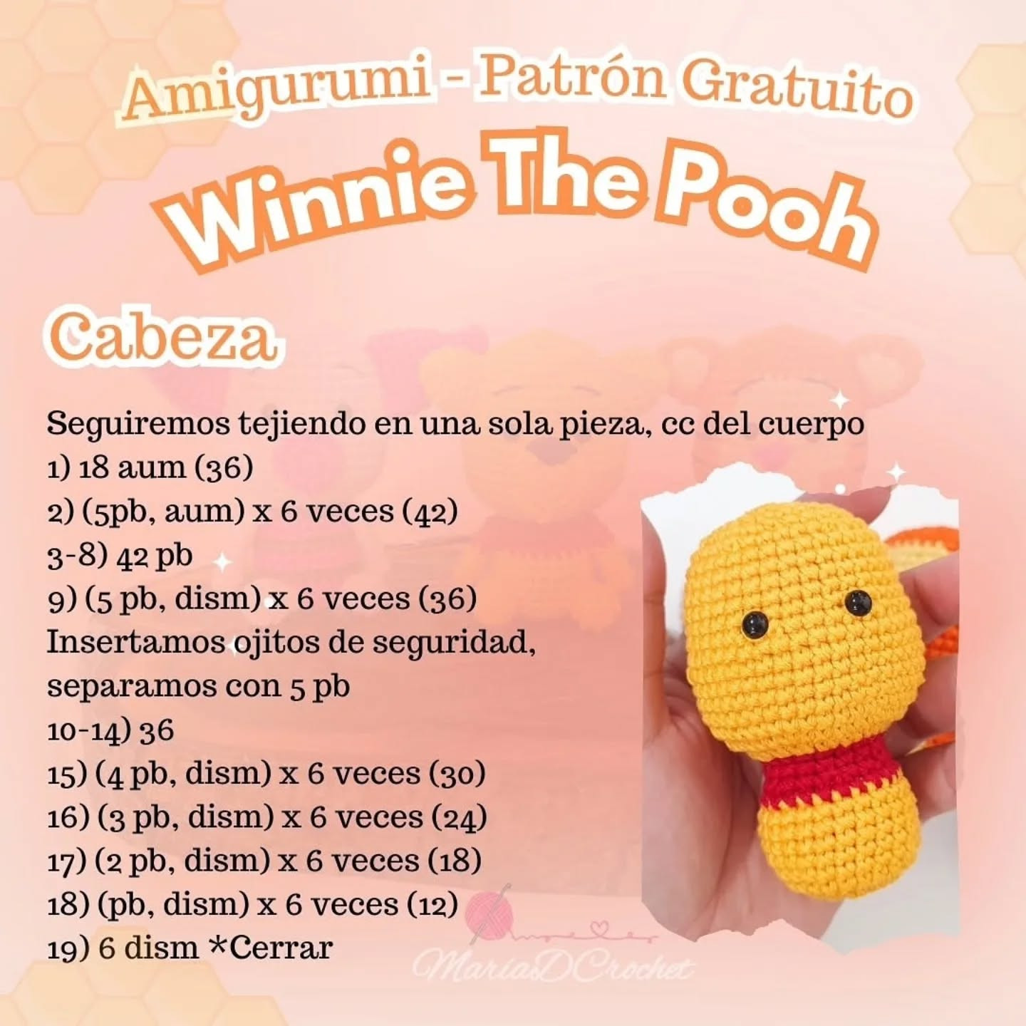 Patrón de amigurumis de Winnie the Pooh: Piglet, Pooh y Tigger