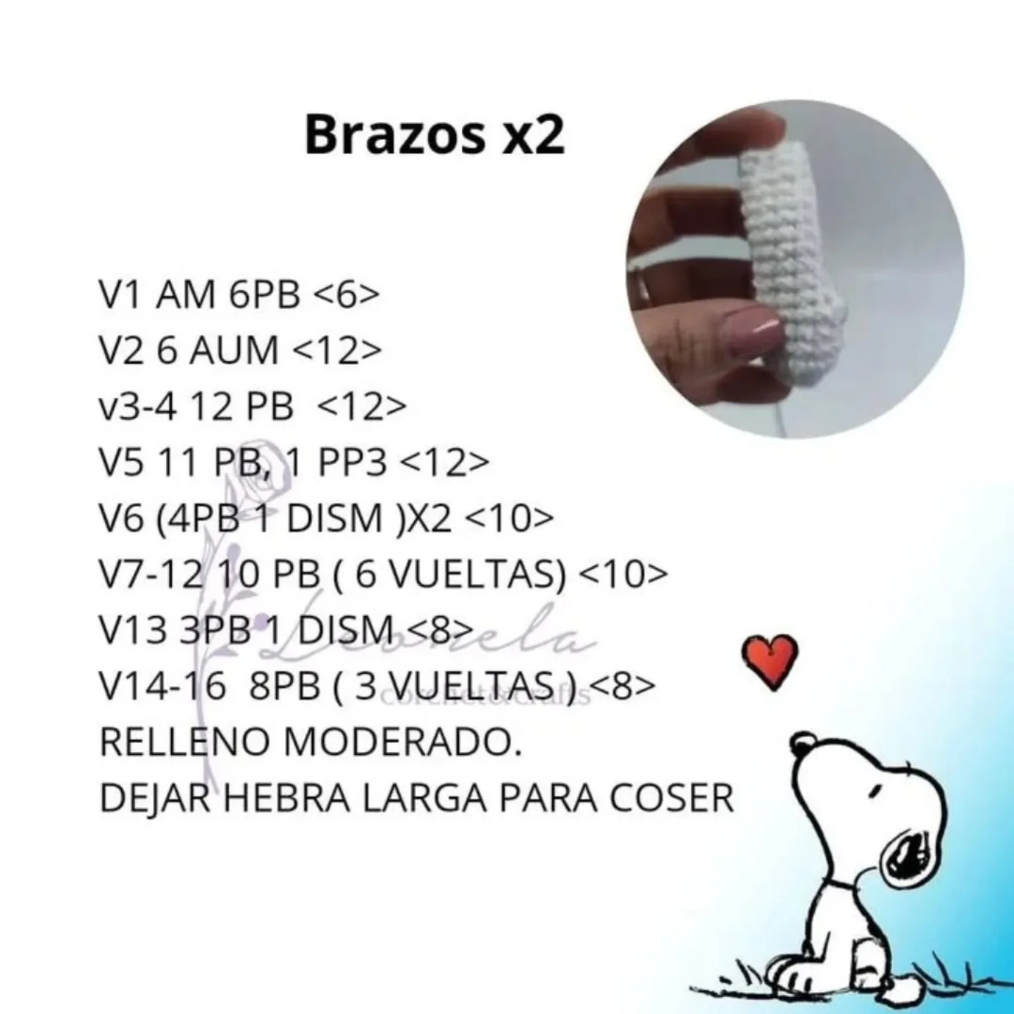 Patrón de crochet gratis para hacer a Snoopy
