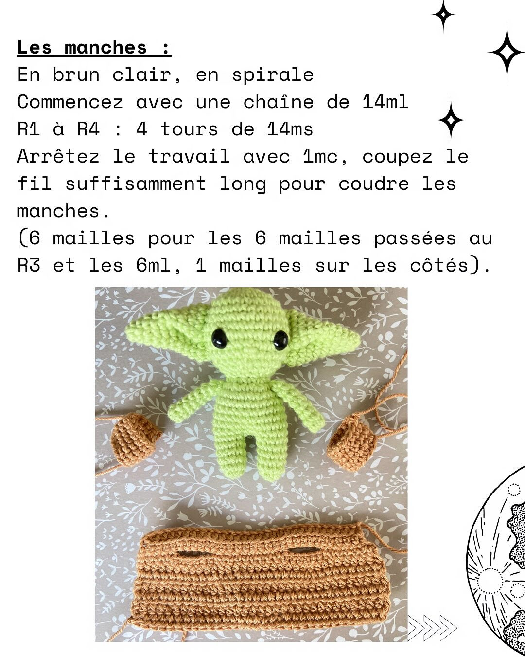 Patron de crochet gratuit pour amigurumi Baby Yoda