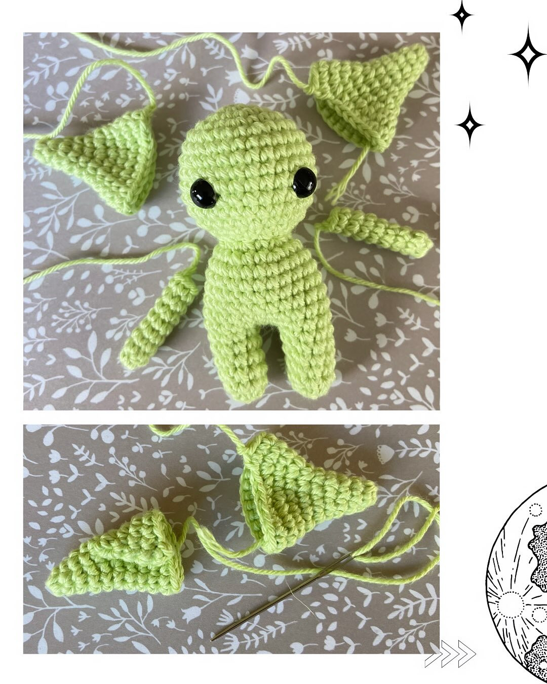 Patron de crochet gratuit pour amigurumi Baby Yoda
