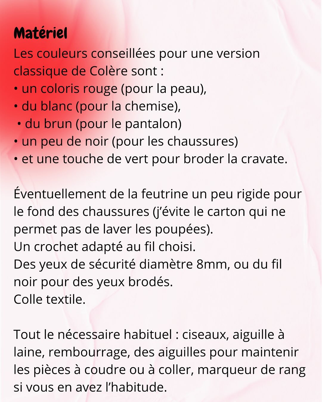Patron de crochet gratuit pour le personnage Colère