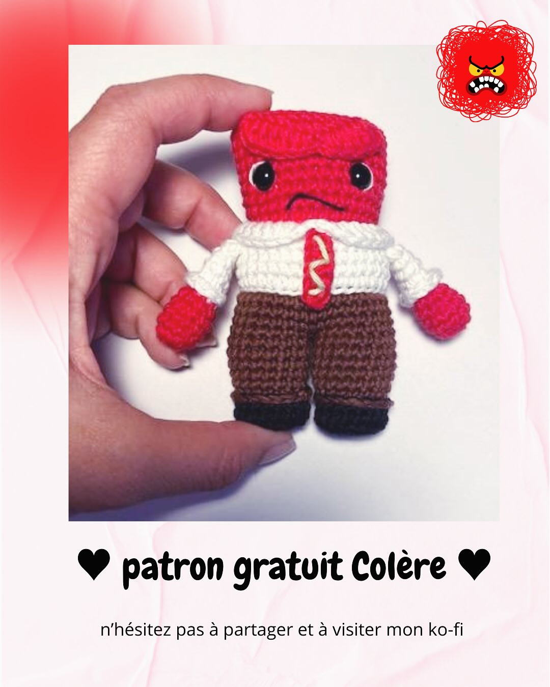 Patron de crochet gratuit pour le personnage Colère