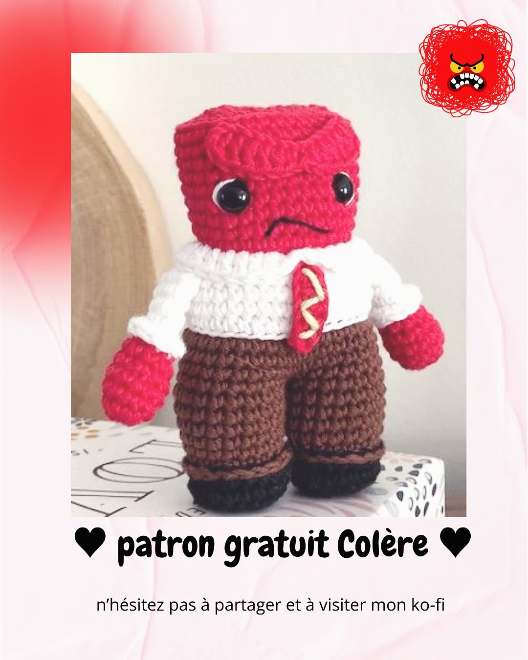 Patron de crochet gratuit pour le personnage Colère