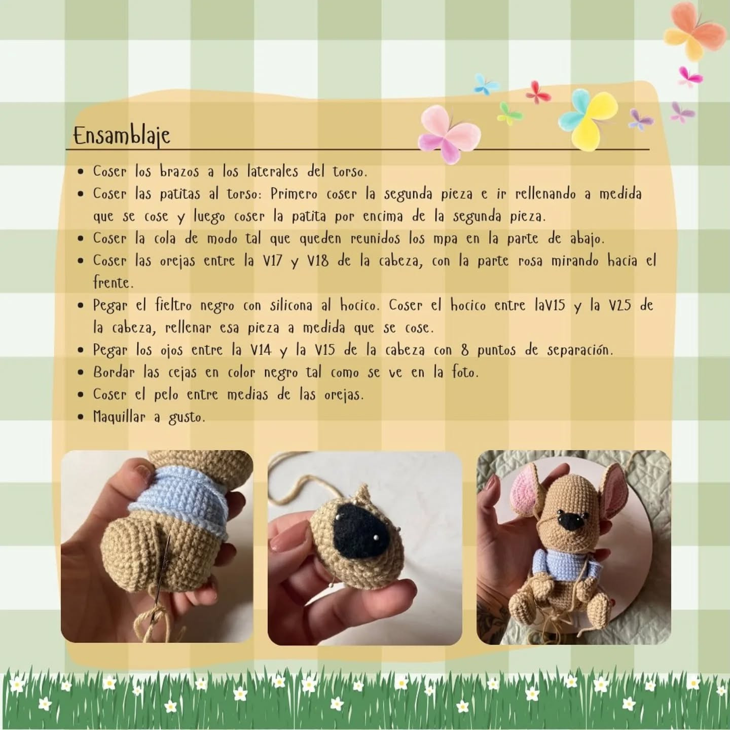 Patrón de crochet para muñeco de peluche de ratón adorable