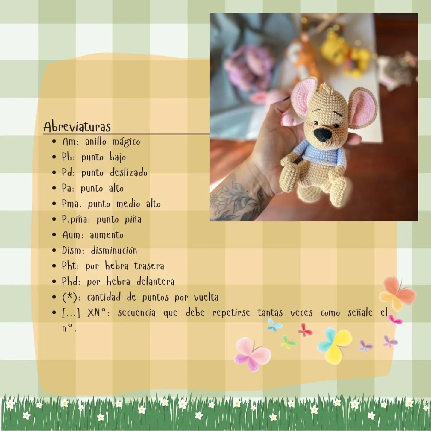 Patrón de crochet para muñeco de peluche de ratón adorable