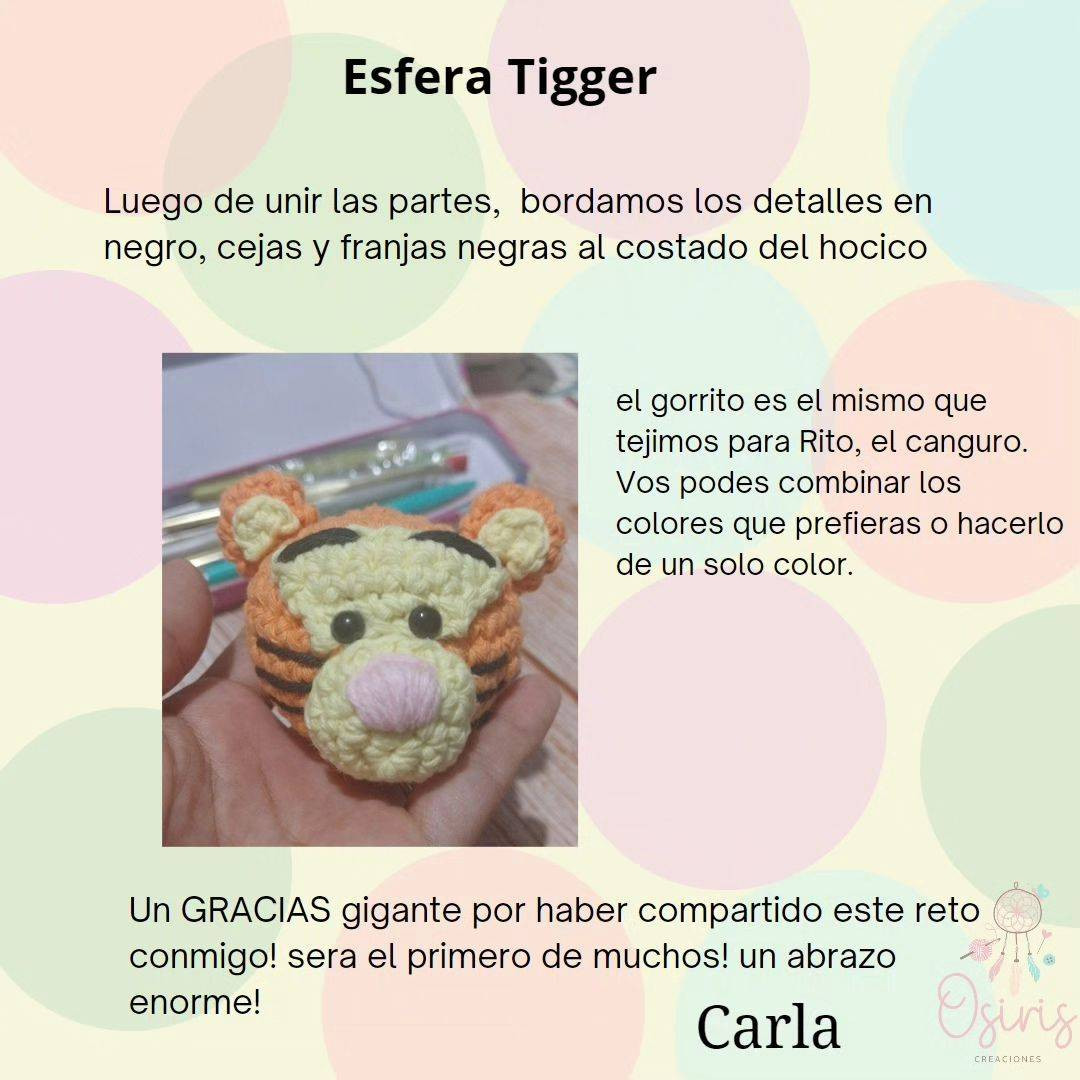 Patrón de esfera Tigger para decoración navideña