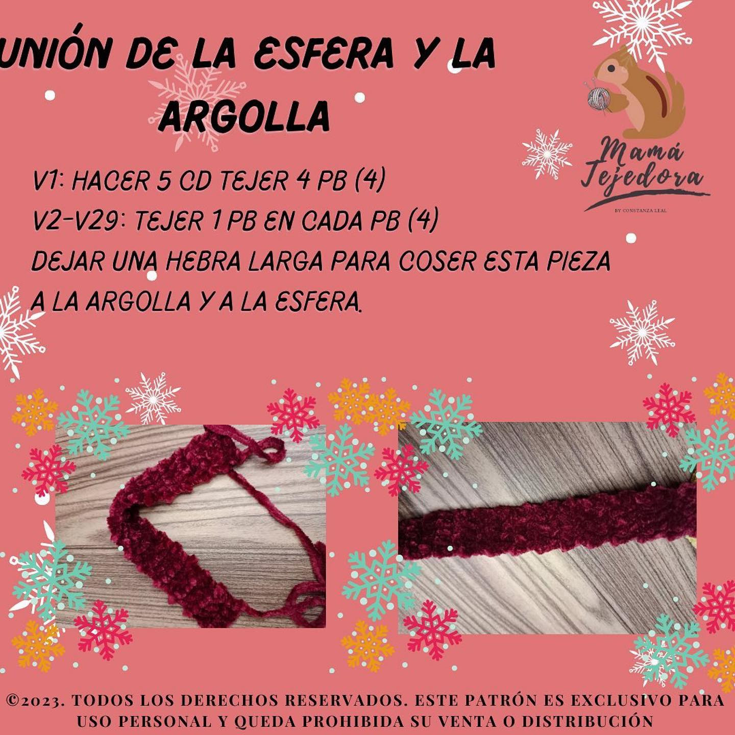 Patrón de ganchillo para sujetadores de cortinas navideños
