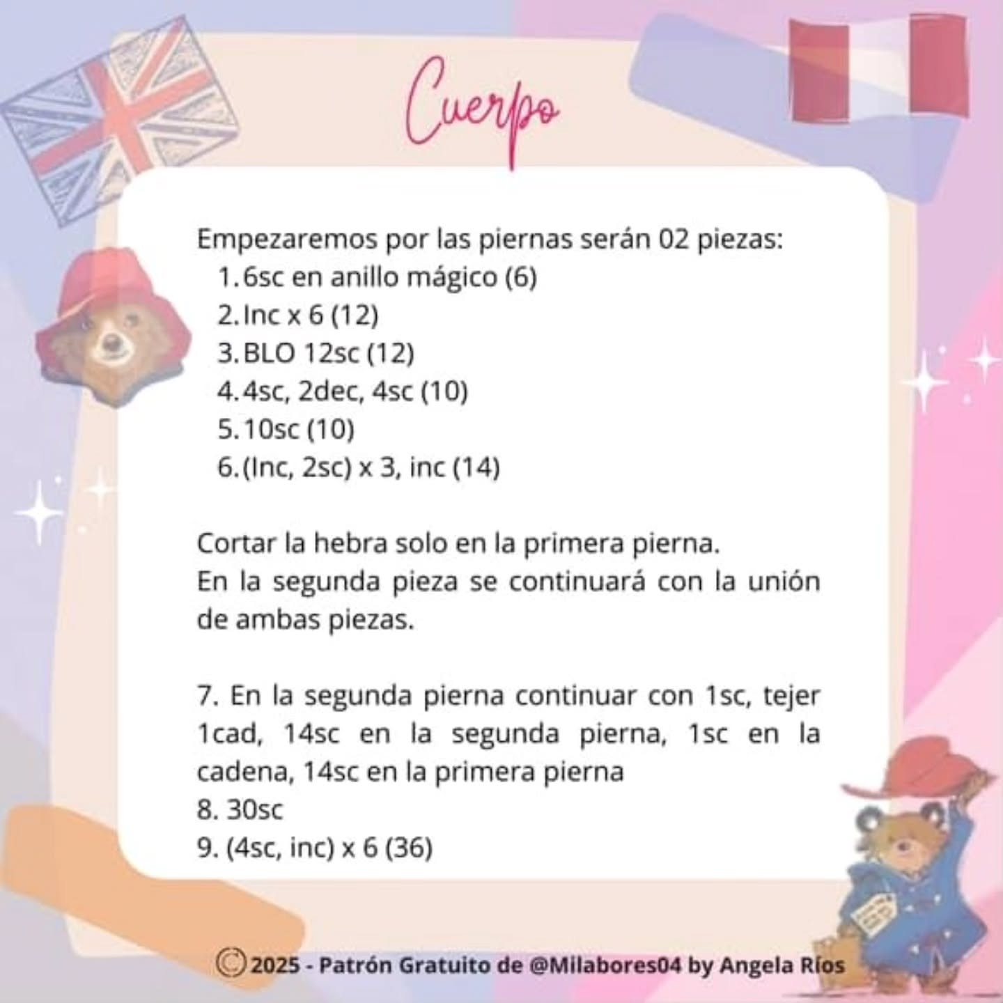 Patrón de Llavero de Oso Paddington Amigurumi Fácil de Hacer