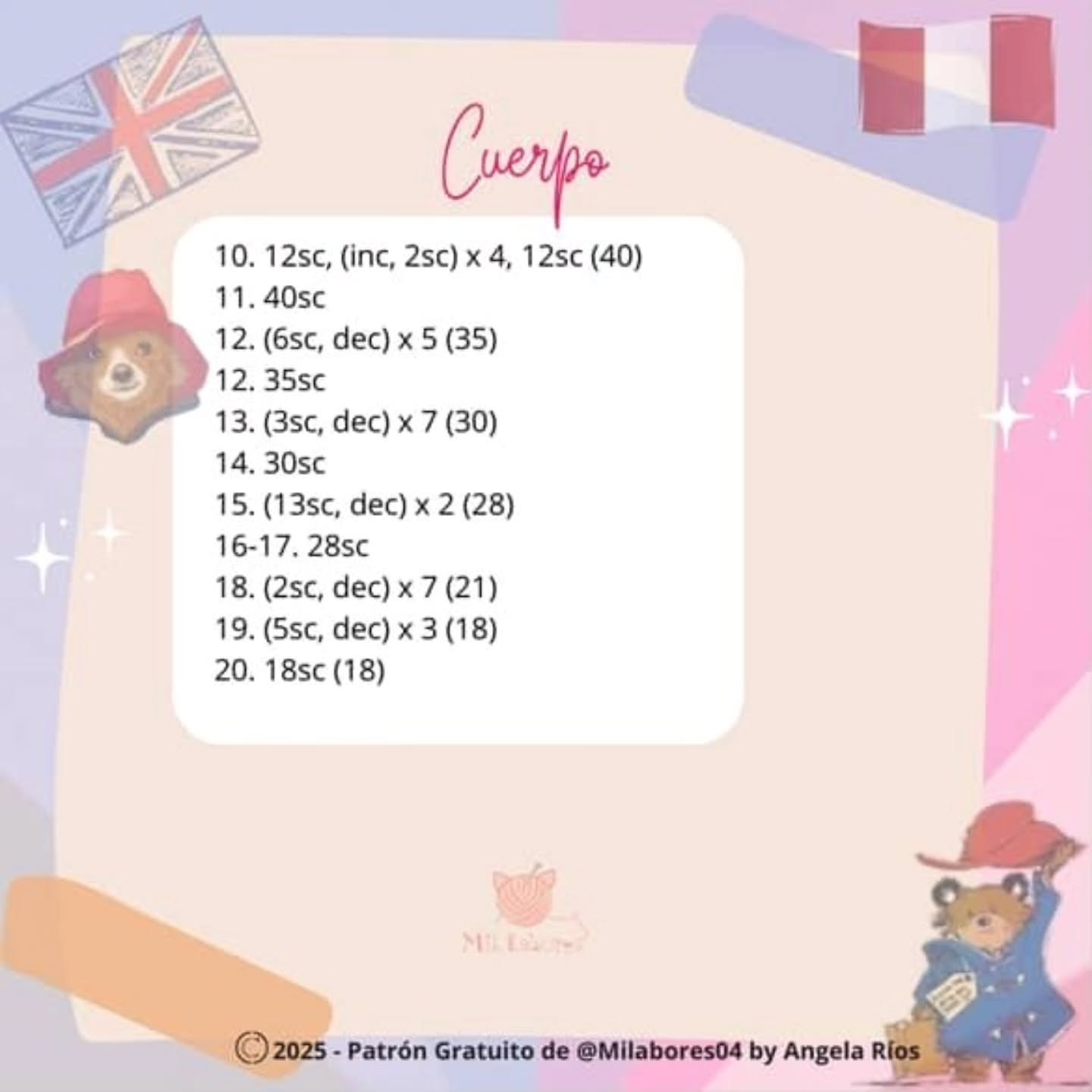Patrón de Llavero de Oso Paddington Amigurumi Fácil de Hacer
