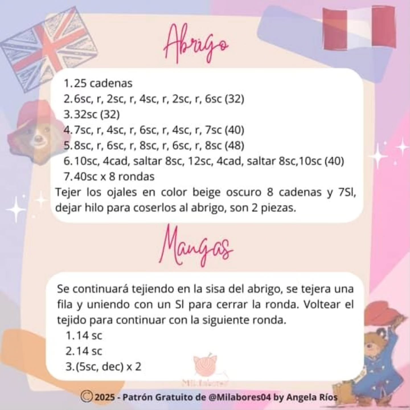 Patrón de Llavero de Oso Paddington Amigurumi Fácil de Hacer