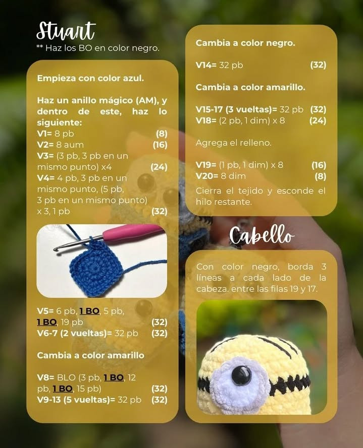 Patrón de Minions en crochet para llaveros adorables y divertidos