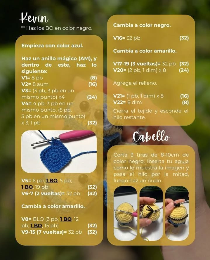 Patrón de Minions en crochet para llaveros adorables y divertidos