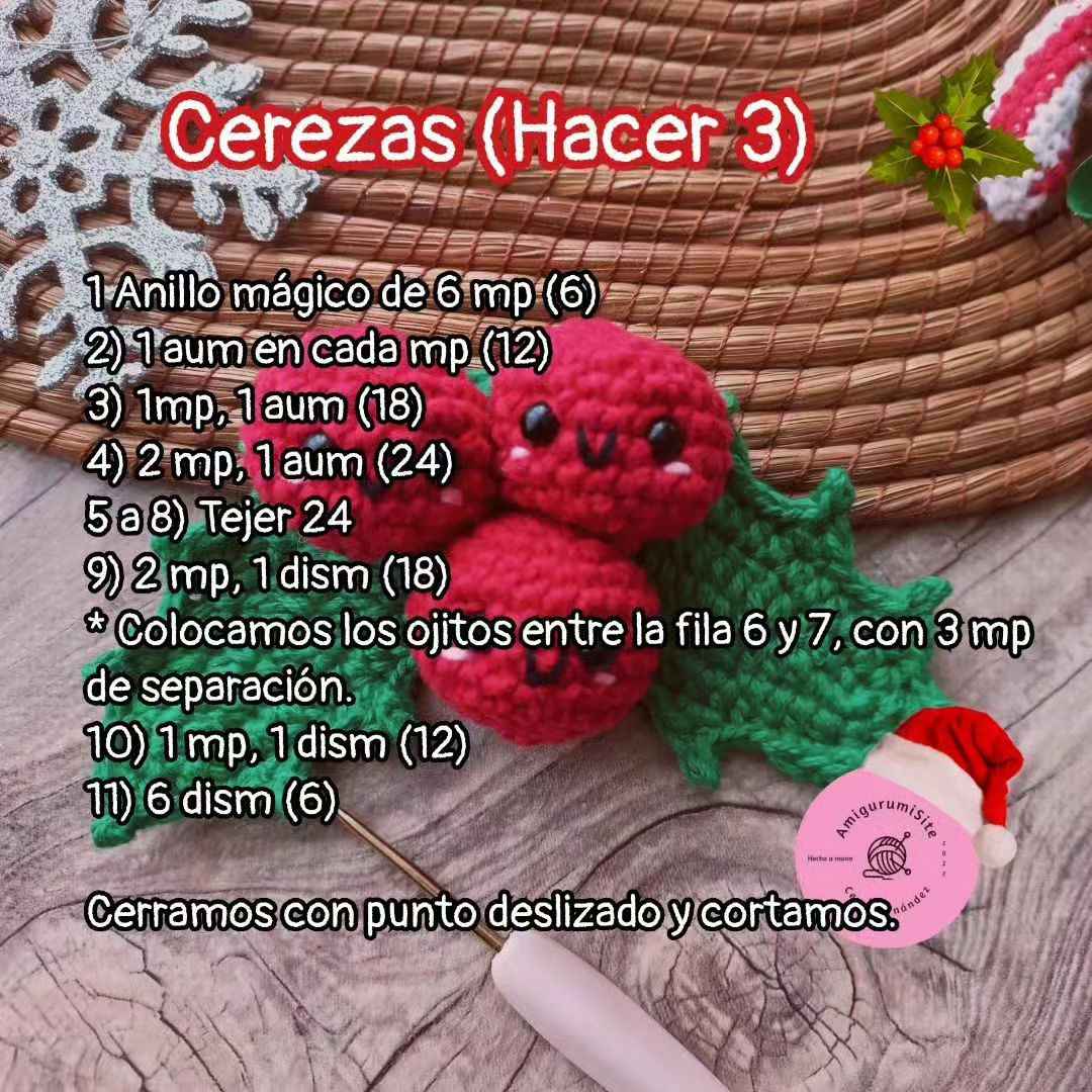 Patrón de muérdago navideño a crochet fácil