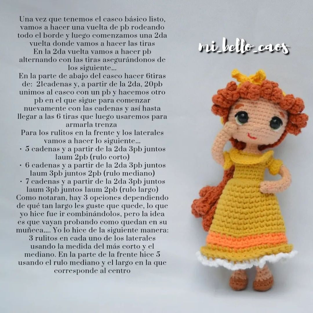 Patrón de muñeca amigurumi Pepa Madrigal gratis