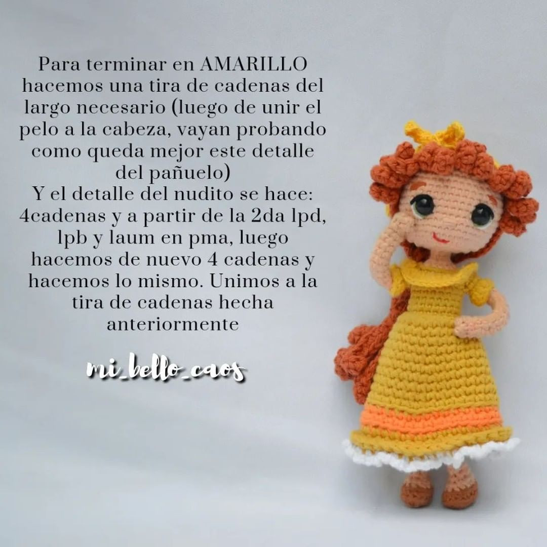 Patrón de muñeca amigurumi Pepa Madrigal gratis