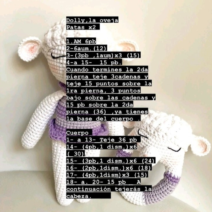 Patrón de oveja amigurumi: Juguete y sonajero