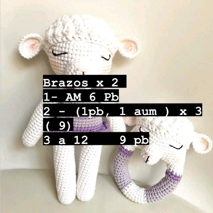 Patrón de oveja amigurumi: Juguete y sonajero