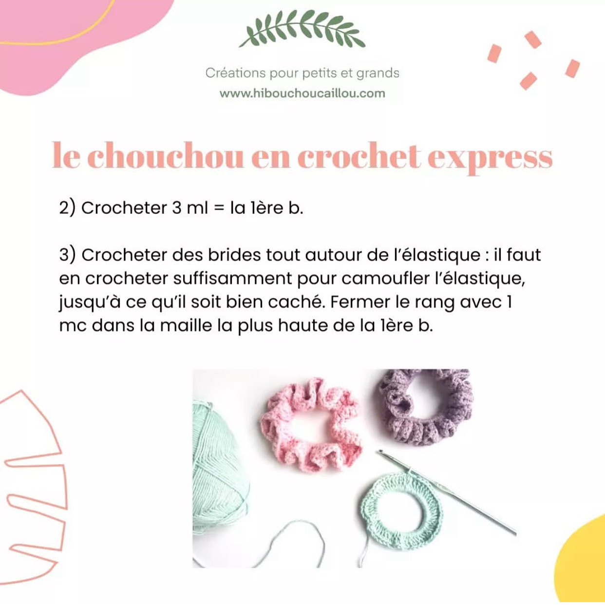 Patron gratuit pour chouchou crochet rapide et facile