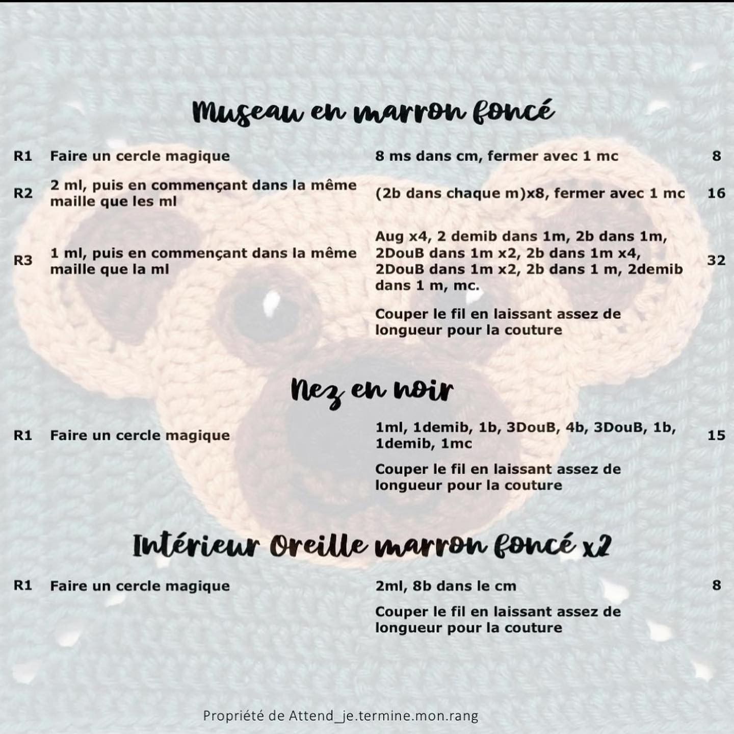 Patron gratuit pour crocheter un ours adorable