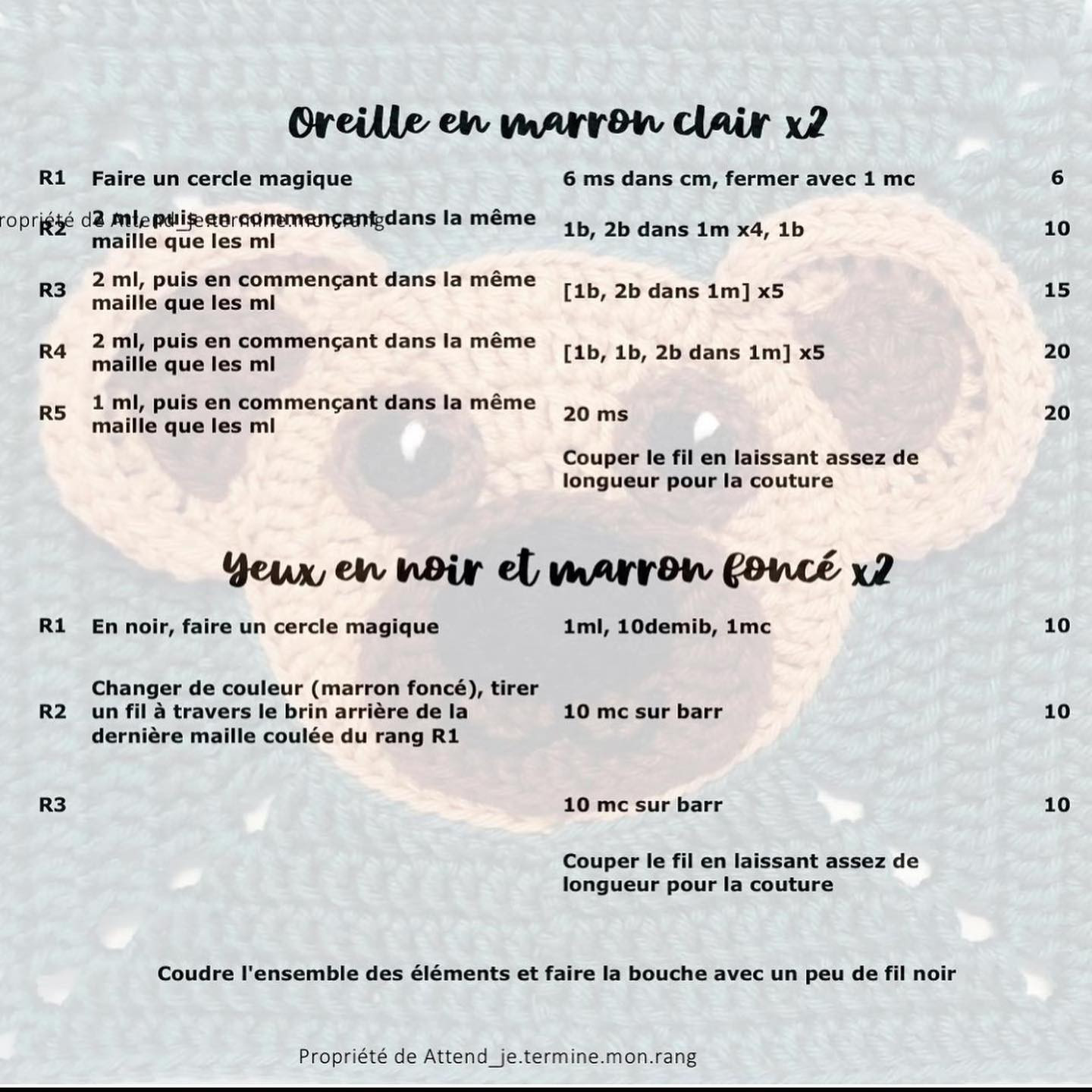 Patron gratuit pour crocheter un ours adorable