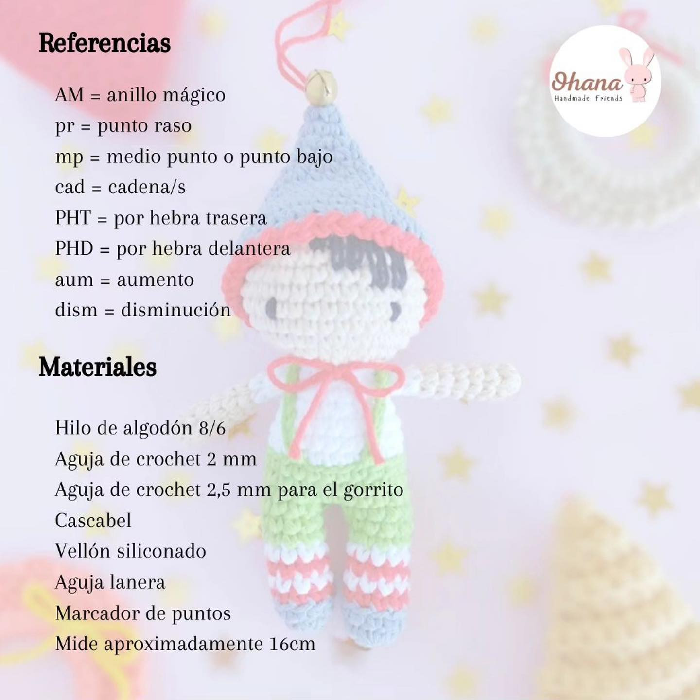 Patrón gratuito de amigurumi duendecito para decorar tu hogar