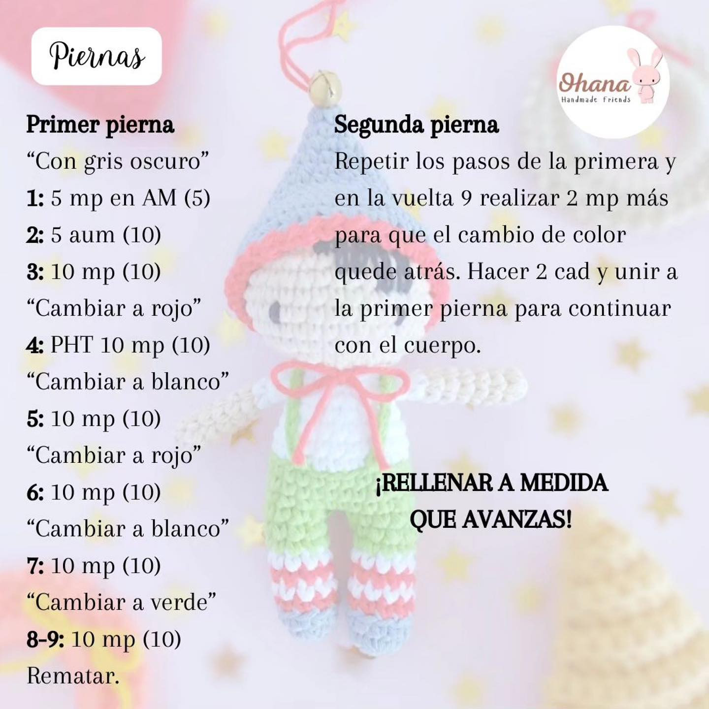 Patrón gratuito de amigurumi duendecito para decorar tu hogar