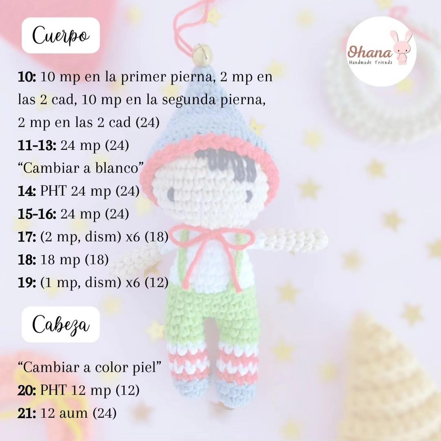 Patrón gratuito de amigurumi duendecito para decorar tu hogar