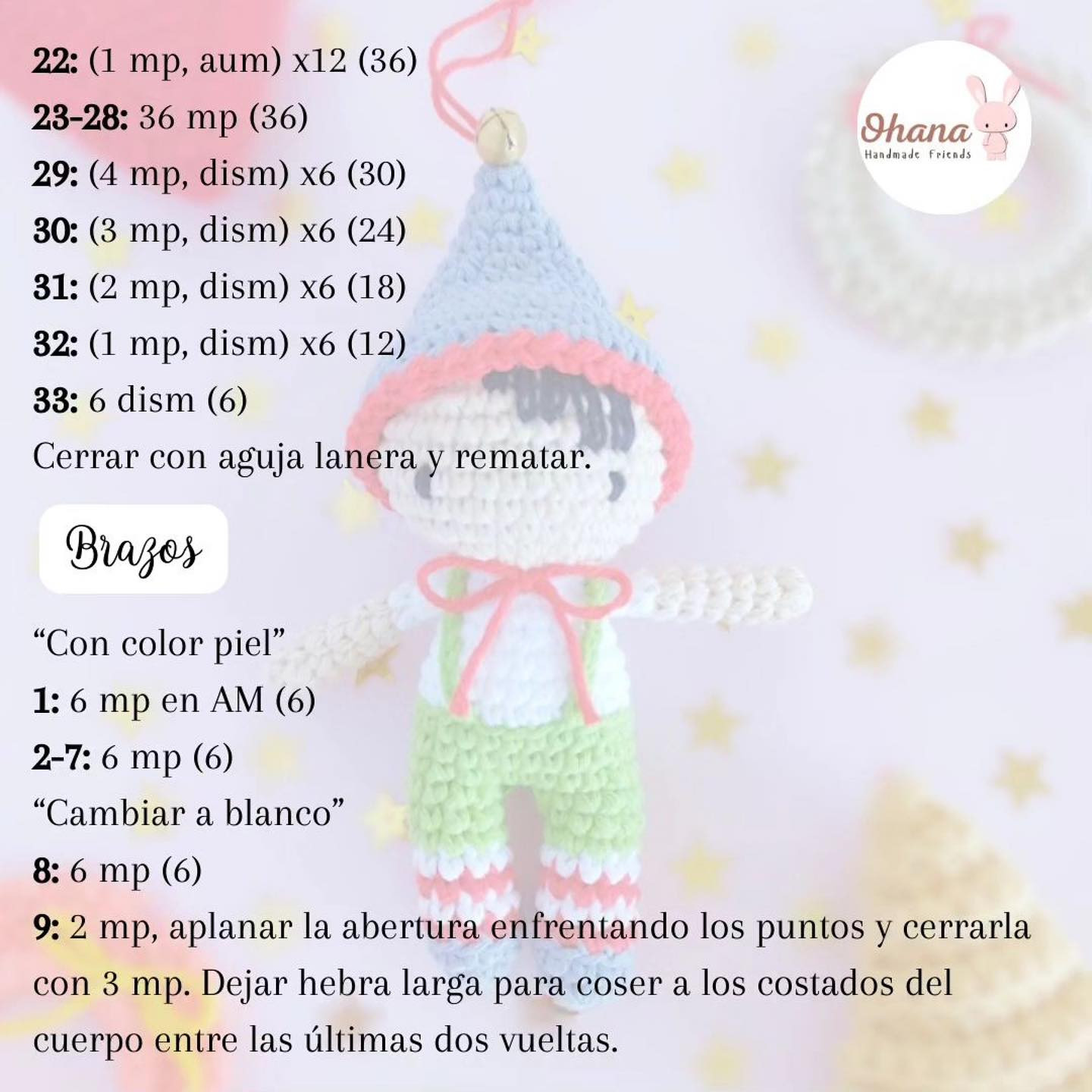 Patrón gratuito de amigurumi duendecito para decorar tu hogar