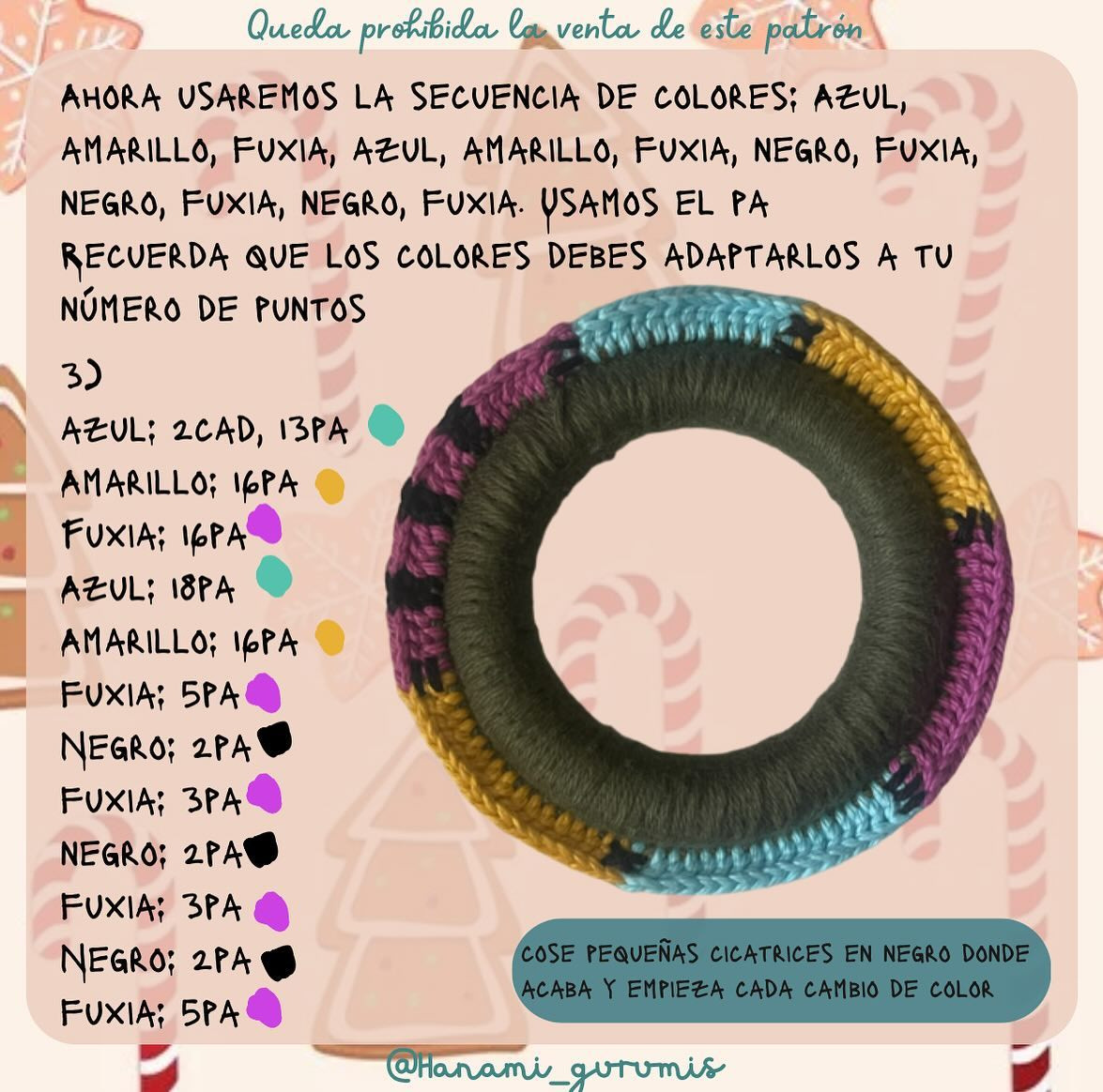 Patrón gratuito de corona navideña a crochet paso a paso